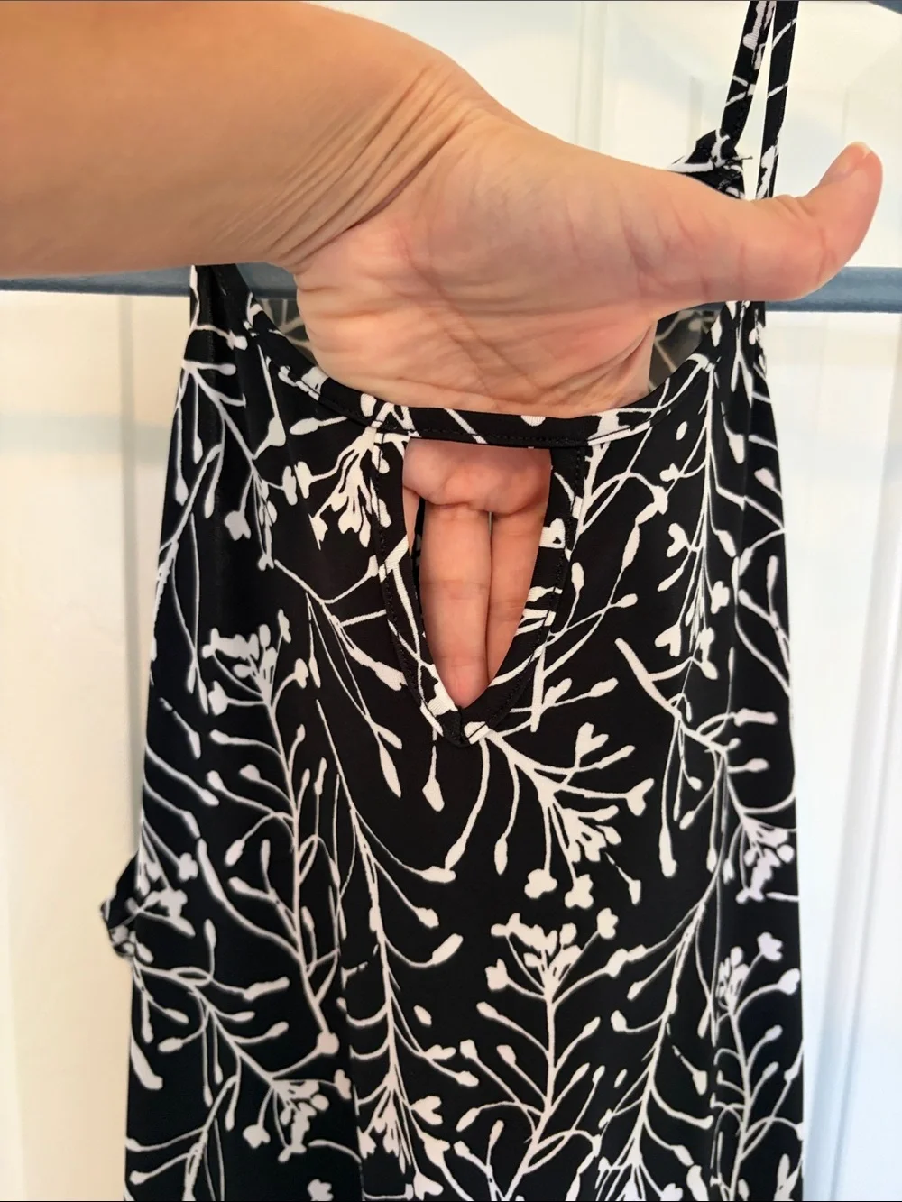 Black & White Floral Halter-like Jumpsuit